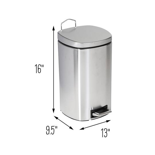 6 Pack: Honey Can Do 12L Stainless Steel Step Trash Can